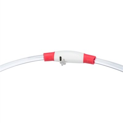TRIXIE LICHTGEVENDE HALSBAND USB FLASH LIGHT OPLAADBAAR TPU ROOD