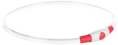 TRIXIE LICHTGEVENDE HALSBAND USB FLASH LIGHT OPLAADBAAR TPU ROOD