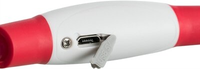 TRIXIE LICHTGEVENDE HALSBAND USB FLASH LIGHT OPLAADBAAR TPU ROOD