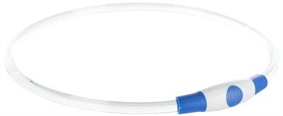 TRIXIE LICHTGEVENDE HALSBAND USB FLASH LIGHT OPLAADBAAR TPU BLAUW