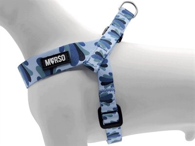 MORSO MINI HONDENTUIG VERSTELBAAR GERECYCLED SPLASH BLAUW