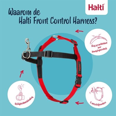 HALTI HARNESS FRONT CONTROL ZWART