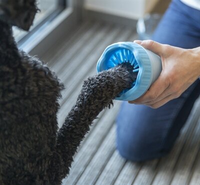 TRIXIE POOTREINIGER VOOR DE HOND SILICONE / PP BLAUW