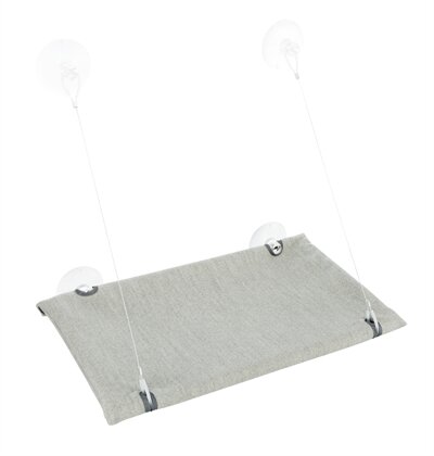 TRIXIE KATTENMAND HANGMAT RAAM VELOURS GRIJS