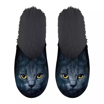 PANTOFFEL ZWARTE KAT ZWART