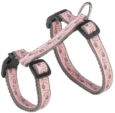 TRIXIE KATTENTUIG MET RIEM GRIJS / ROZE