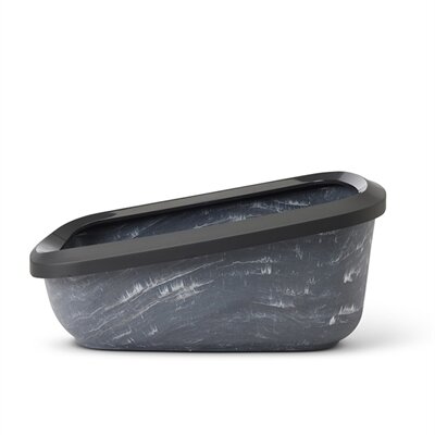 SAVIC KATTENBAK ASEO JUMBO MARBLE GRIJS / ZWART