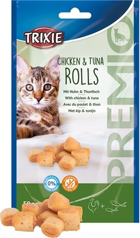 TRIXIE PREMIO KIP &amp; TONIJN ROLLETJES VOOR KATTEN GLUTENVRIJ