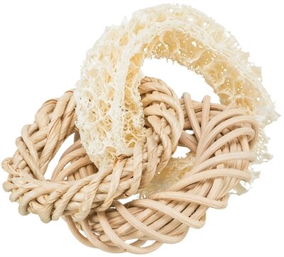 TRIXIE LUFFARING MET ROTAN-EN MA&Iuml;SBLAD RING NATUREL