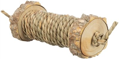 TRIXIE SPEELROL VOOR KNAAGDIEREN MET ZEEGRAS VAN HOUT