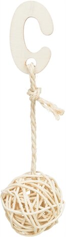 TRIXIE 3 ROTAN BALLEN MET BEL AAN TOUW NATUREL