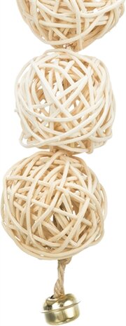 TRIXIE 3 ROTAN BALLEN MET BEL AAN TOUW NATUREL