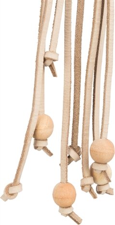 TRIXIE SPEELGOED VETERS LEER MET HOUTEN KRALEN NATUREL