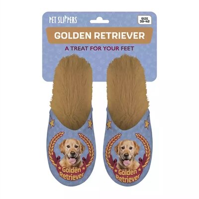 PANTOFFEL GOLDEN RETRIEVER LILA / BEIGE