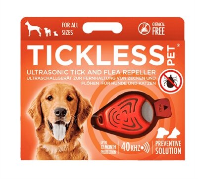 TICKLESS TEEK EN VLO AFWEER VOOR HOND EN KAT FLUORISEREND ORANJE