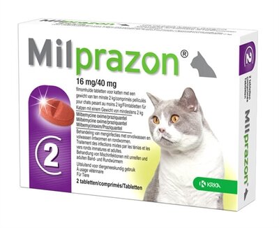 KRKA MILPRAZON ONTWORMINGSTABLETTEN KAT
